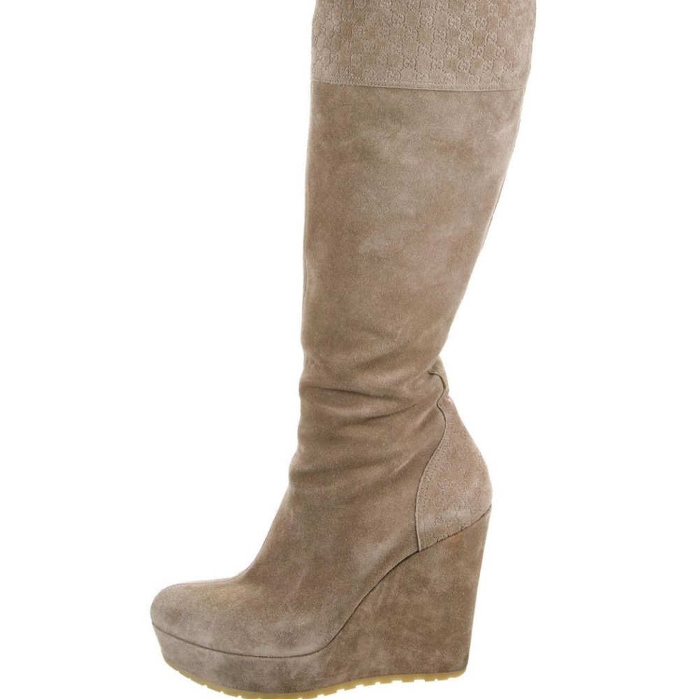 Gucci Courtney Microguccissima pattern fur boots